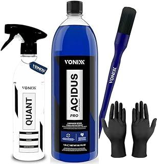 VONIXX Kit Limpeza Profissional, Acidus Pro 1,5L, Luvas Nitrílicas Pretas, Pulverizador Diluidor, Pincel para Detalhamento Externo