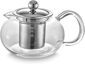 Bule de Chá em Vidro Borossilicato com Infusor, Tampa de Aço Inoxidável, 650ml, Para Preparar Chás e Infusões