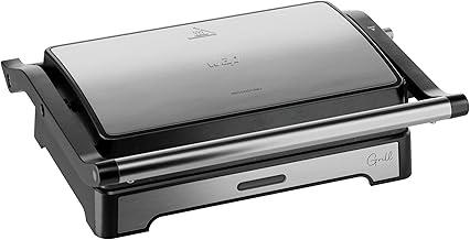 WAP Sanduicheira Grill em Inox WS1000 2 em 1 com Abertura 180° e Coletor de Gordura Removível, Antiaderente 1000W 127V