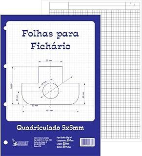 Bloco Para Fichario Universit. Quadriculado Branco 5X5Mm 50F. Pacote Com 05-22119