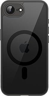 JETech Capa Magnética para iPhone 17e (2026) / iPhone 16e Compatível com MagSafe, Case Protetora de Telefone à Prova de Choque, Capinha Parte Traseira Transparente Anti-Riscos (Preto)