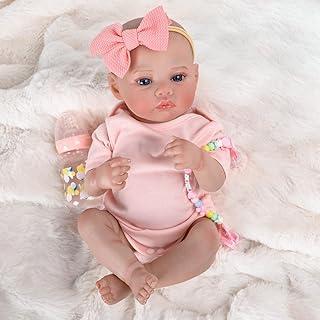 Brastoy Bebê Reborn Boneca Menina Corpo de Silicone Pintado Realistic Original (48cm Menina Rosa)