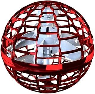 Pião Voador com Luz LED RGB, Bola Giratória Interativa com Efeito Bumerangue, Vermelho, 9,5x9,5cm, para Crianças e Adultos