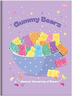 Kit de Cadernos Brochurão, Foroni, Capa Dura, Sugar Rush, 80 Folhas, Pacote com 5