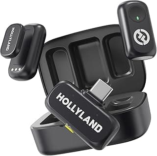 Hollyland LARK A1 Duo – Microfone Sem Fio Mini para iPhone 15/16 e Android (2TX + USB-C RX + Case de Carregamento), Microfone Magnético para YouTube, TikTok, Podcast e Entrevistas (Preto) com 10% de desconto por R$ 351,00 na amazon