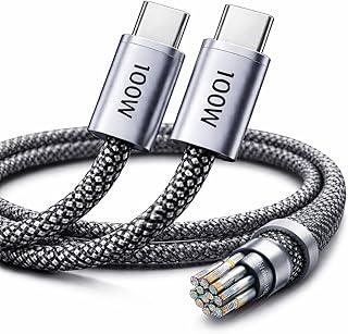 Cabo USB-C TURBO 100W 2 Metros Carregamento Rápido Power Delivery Nylon Trançado Reforçado Compatível com Iphone 15 ao 17 Tablets e Notebooks Android IOS