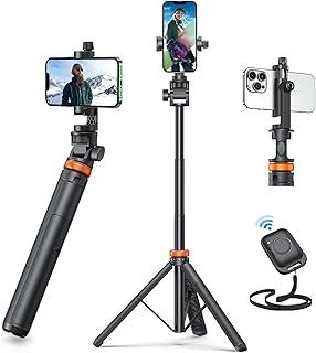 EUCOS tripé 62" para Celular, Suporte para iPhone e Bastão de Selfie com Controle Remoto, Extensível Suporte para Celular de Viagem, o Tripé Mais Robusto para Celular Compatível com iPhone/Android