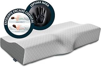 Travesseiro Cervical NASA - Coluna Relax - Suporte Ergonômico com Carvão Ativado e Elevação Lateral para Suporte Adicional