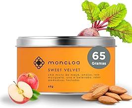 Moncloa | Chá Infusão de Frutas Sweet Velvet Lata 65g | Sem Cafeína | Auxilia na Hidratação | Sabor Doce Aveludado | Maçã Uva Beterraba com Tâmara e Amêndoas | Quente ou Gelado
