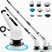 Esfregão Elétrico Giratório 9 em 1 MOP Sem Fio Recarregável, Escova de Limpeza 360°, 2 Velocidades Cabo Ajustável Extensível, 9 Escovas para Banheiro, Cozinha, Piso, Azuleijo, Vidros e Carro