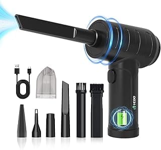 Espanador de ar Elétrico, Espanador de ar Sem Fio, Soprador de Ar Comprimido Recarregável de 38000 RPM, Dois Modos de Partida Inteligentes, Boa Substituição para Lata de Ar Comprimido com 30.95% de desconto por R$ 130,50 na amazon