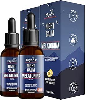 Night Calm Melatonina em gotas, sabor maracujá, Biogens, Kit 2x 30 mL