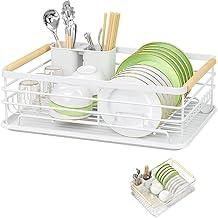 Escorredor De Louças Para Cozinha Com Bandeja Removível E Porta Talheres Aramado Resistente E Antiferrugem Multifuncional (Branco)