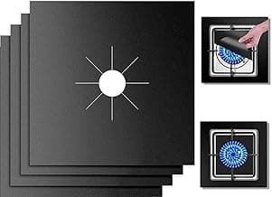 Kit 4 peças Protetor de Fogão Antiaderente Reutilizável Ajustável Lavável Resiste a 260°C