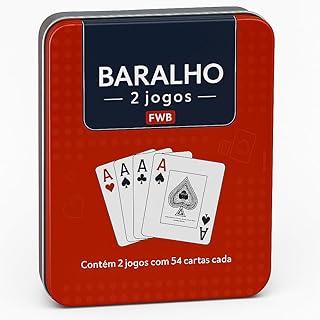 Cartas de Baralho Duplo em Plástico 108 Cartas com Estojo de Metal, jogo adulto infantil poker truco lazer viagem