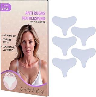 Kit 5 Adesivos Silicone Anti Rugas Colo e Peito – Efeito Lifting Enquanto Dorme Reduz Linhas Reutilizável até 30x Alternativa Natural Tratamento Anti Idade Muy Bela