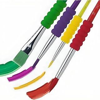 Kit 4 Pincéis Ergonômicos Soft Touch com Pegador Macio Antideslizante Conforto e Precisão para Pintura