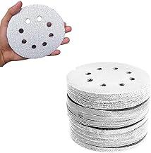 Kit 50 Disco de Lixa Fecho Aderente Pluma Branco 8 Furos 115mm Grão 80 - Starfer