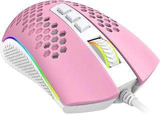 MOUSE GAMER REDRAGON STORM RGB ROSA COM BRANCO