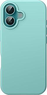 JETech Capa Silicone Líquido para iPhone 16 6,1 Polegadas, Case Protetora de Corpo Inteiro com Toque Macio e Sedoso, Capinha Antirriscos com Forro de Microfibra (Azul Verde)