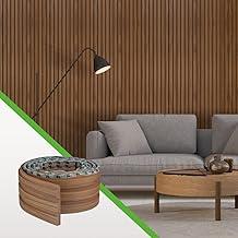 Painel Ripado Laminado Papel de Parede EVA Autocolante Amadeirado Simula Madeira Linha Madeto Nogueira Natural Rolo de 10 metros, 10cm de largura MRP Meu Rodapé Oficial