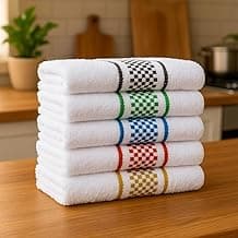 Kit 10 Pano de Prato Atoalhado Para Cozinha Felpudo Premium 45x70cm 370g/m² 100% Algodão - Sortido