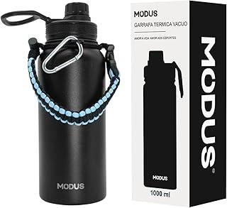 Garrafa Térmica De Aço Inoxidável 18/8 Isolado de água Esportiva Com Alça Paracord 1000ML (Preto)