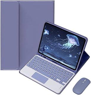 Capa Tablet + teclado removível + Mouse Para Samsung Tab S7 Fe/S8 Plus/S7 Plus (Lavender Grey, teclado de toque)