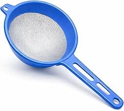 Peneira de Malha Fina com Alça Coador de Cozinha Plástico 4 Cores Azul Bege Turquesa Vermelho (roxo)