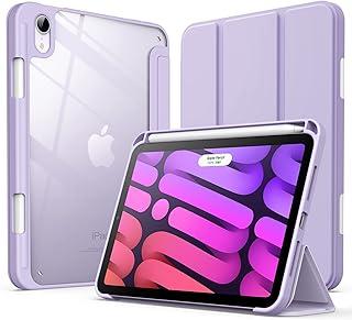 JETech Capa para iPad mini (A17 Pro, Modelo 2024, 7ª Geração) / mini 6 (Modelo 2021, 6ª Geração) com Porta Pencil, Estojo Traseira, Suporte Fino, Capa para Tablet à Prova de Choque (Roxo)