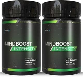2X MindBoost Intensity Black Edition 120 Capsúlas | FOCO, CONCENTRAÇÃO, MEMÓRIA E ENERGIA EXTRA | Cafeína Laranja Moro Picolinato de Cromo L-Carnitina Triptofano Vitaminas B2 E B6