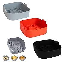 Forma de Silicone Quadrada para Airfryer Antiaderente, Reutilizável, Resistente ao Calor Ideal para Assar, Grelhar e Preparar Alimentos sem Sujeira Cores Sortidas