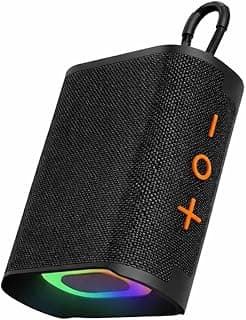 Caixa de Som Pequena Bluetooth Go 4 Pro 20W, Portátil, Super Bass,À Prova d'Àgua, IPX5, LED RGB USB/TF.Ideal Para Músicas,Festas,Esportes e Uso Diário(Preto)