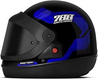 CAPACETE FECHADO PRO TORK SPORT MOTO 788 AZUL TAM. 60 VIS. FUMÊ