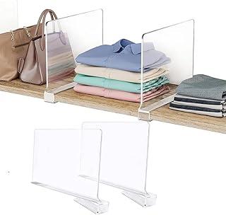 Divisores de Prateleira em Acrílico Transparente para Organização de Armários e Bolsas, Kit com 2 Peças
