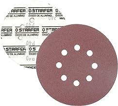 Kit 10 Disco de Lixa Fecho Aderente Pluma Vermelho 180mm Grão 120 - Starfer