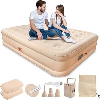 New Hawaii Colchão Inflável Automático de ar Queen Double High, Inclui Bomba Rápida para Inflação/Deflação, 203x154x44cm