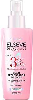 L'Oréal Paris Elseve Sérum Capilar Elixir Prolongador de Gloss Glycolic Gloss, 72 Horas de Duração, Sela Intensamente os Fios, Filtro UV e Proteção Térmica, 100ml