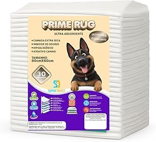 Tapete Higiênico Pet Prime Rug 80x60 Branco - 30 Unid - Camada Extra Seca e Atrativo Canino - Super Qualy