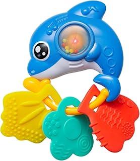 Chocalho Brinquedo Bebê Musical Divertido Educacional Infantil Bichinhos com Som e Luzes (Azul)