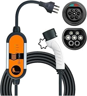 VEDO Carregador Portátil para Carro Elétrico, 3,5KW, 16A-13A-10A, 85-264V, Tipo 2, Cabo de 8m Tipo 2, Cabo de 5M Carregador para Carro Elétrico Portátil 16A 85-264V Type 2 com 36.85% de desconto por R$ 555,75 na amazon