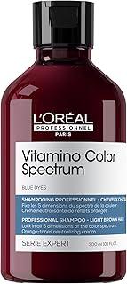 L'Oréal Professionnel, Shampoo Profissional Matizador de Tons Alaranjados, Vitamino Color Spectrum, para cabelos castanho-claros, pigmentos azuis para neutralizar subtons alaranjados, 300ml