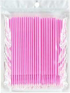 100PCS Micro Brush, Micro Swabs for Eyelash Extension, Disposable Micro Applicator Brush Micro Eyelash Swabs Pink(Head Diameter: 2.0mm)