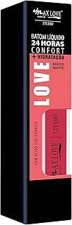 Batom Líquido 24 Horas Confort Max Love - Matte Alta Fixação - Cor 755 Nude Rosado - Maquiagem Boca Longa Duração