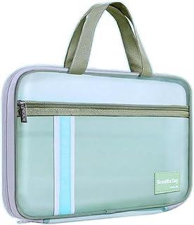 Bolsa Transparente de Malha Verde para Documentos - Transporte Resistente para Livros, Arquivos, Tarefas, Materiais de Exame e Trabalho - Alça Durável com Espaço Ample