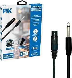 Cabo P10 Mono + XLR Cannon Fêmea 100% Cobre Para Instrumentos 2 Metros
