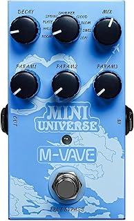 Pedal de efeitos de reverberação Mini Universe para guitarra elétrica, design True Bypass para guitarra, estojo de metal, fácil de operar 9 tons universais de reverberação, cordas M-VAV-E- Acessórios