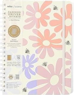 CADERNO ESPIRAL MELISSA PAUTADO 20X28 BLOCK BLOOMY 1 MATERIA 80 FLS com 32.6% de desconto por R$ 49,87 na amazon