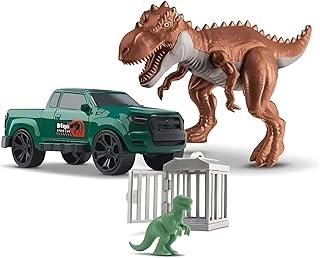 Dinossauro Pick-Up Explorador: Super Carro Infantil de Aventura com Gaiola e Acessórios