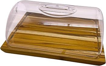 Porta Pão Tábua Migalheira Com Tampa Teca